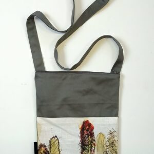 Red Flowering Column Cactus, Crimson and Slate Cross Body Bag